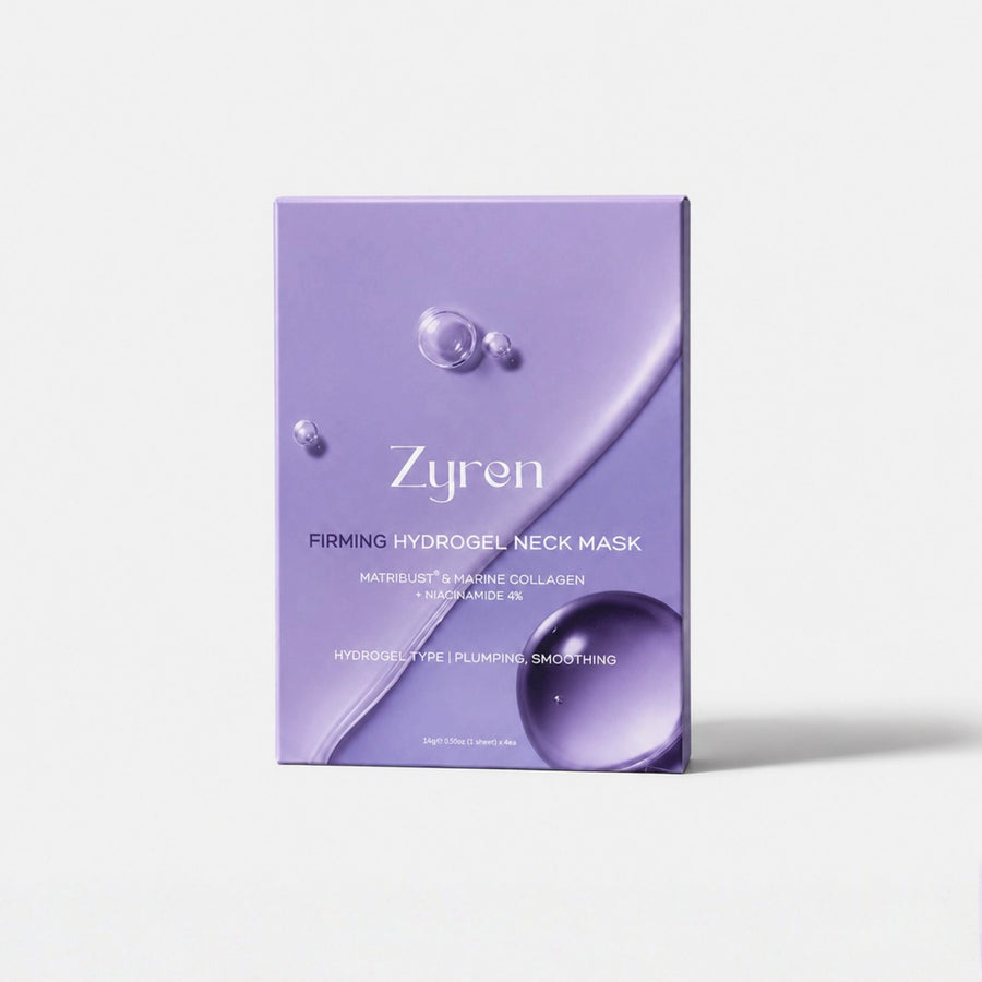 Box of Zyren Firming Hydrogel Neck Mask with Matribust, marine collagen and niacinamide 4%